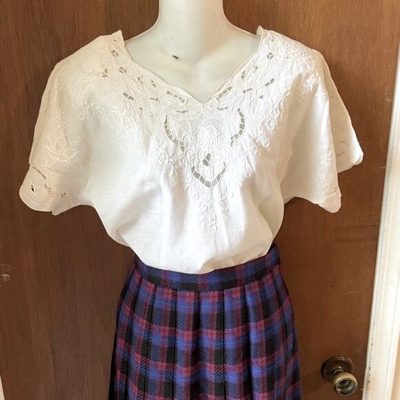 Vintage Tops - 90s Cottagecore lace blouse